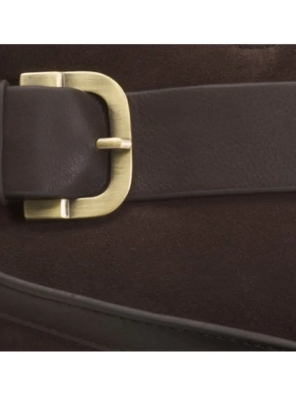 MADE IN INDIA Suede Satchel With Buckle On Front